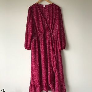 Old Navy Berry Ditsy Floral Dress